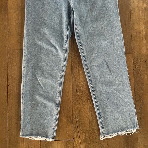 PacSun High Rise Straight Leg Jeans Raw Hem Button Fly Light Wash Size 27 - Picture 3 of 12